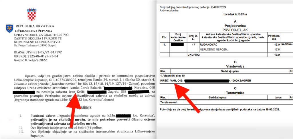 Iako je od 2016. vodio stratešku državnu tvrtku HŽ infrastukturu Ivan Kršić je uspio za svog mandata izgraditi i stambeni objekt na području NP Plitvička jezera, niti tamo nema cent kredita