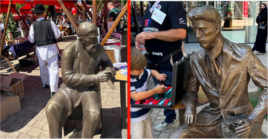 Hrvatski kipar Nikola Vudrag na Šetnici kulture postavio je tri skulpture Nikole Tesle, Ivana Meštrovića i Ivana Vučetića u okviru projekta 'Sit & Meet'