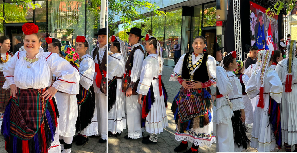 Jedna od brojnih folklornih skupina prije izlaska na pozornicu u sklopu Tjedna Hrvata izva RH koji se odžavao od 25. do 31. svibnja 2026.