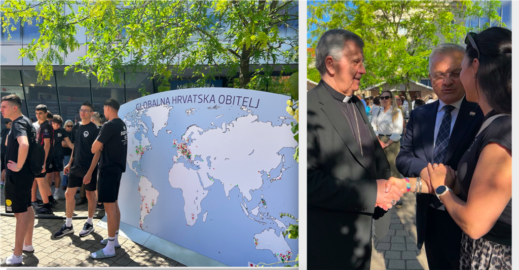 Postavljena je i tabla 'Globalna hrvatska obitelj' s označenim zemljama u kojima žive Hrvati. zadoljostvo nije skrivao ni jedan od organizatora, Zvonko Milas, državni tajnik Središnjeg državnog ureda za Hrvate izvan RH