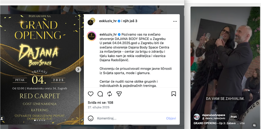 U BiH za drogu optužena Dajana radošljević prošle je godine u ožujku imala 'GRAND OPENING' svog salona za mršavljenje u Maksimirskoj 34 u zagrebu, samo 5 mjeseci kasnije napala je vozača tramvaja