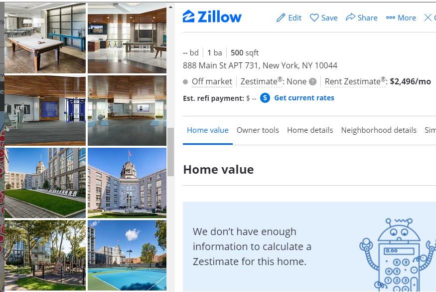 Apartman koji je iznajmila u Octagon kompleksu na Roosevelt otoku na Manhattanu bio je na visokom nivou