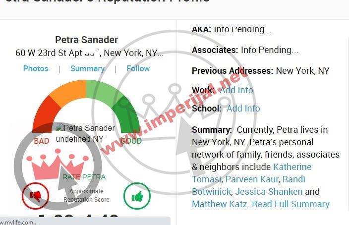 Trenutačna Petrina adresa u New Yorku u Caroline rezidenciji