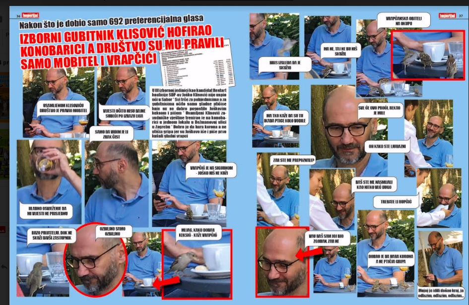 Foto strip objavljen prošle godine u tiskanom izdanju Imperijala vrijedno je svjedošanstvo nepoznate strane karaktera Joška Klisovića