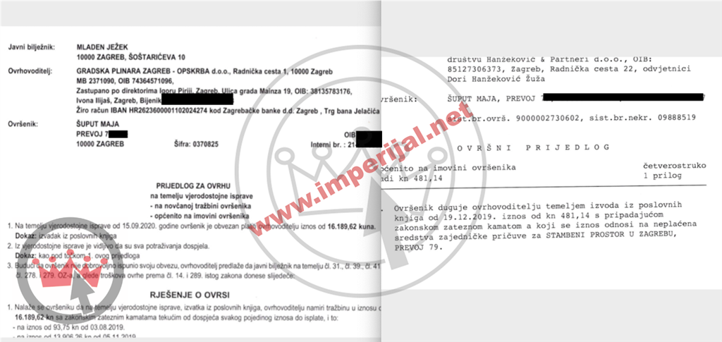Zadnja ovrha Gradske plinare zagreb koja je zaprijetila Maji neusporedivo je veća od svih prethodnih koje su stigle zbog pričuve i vode jer iznosi preko 16 tisuća kuna