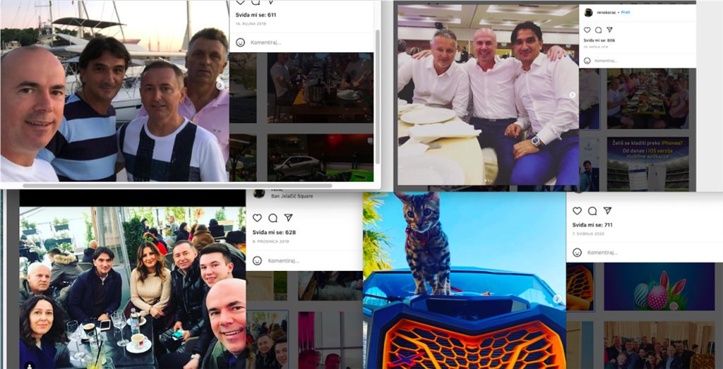 Na Instagram profilu Renata Koraća vidljivo je kako se često druži s hrvatskim izbornikom Zlatkom Dalićem ali i da često objavljuje slike svoje mačke