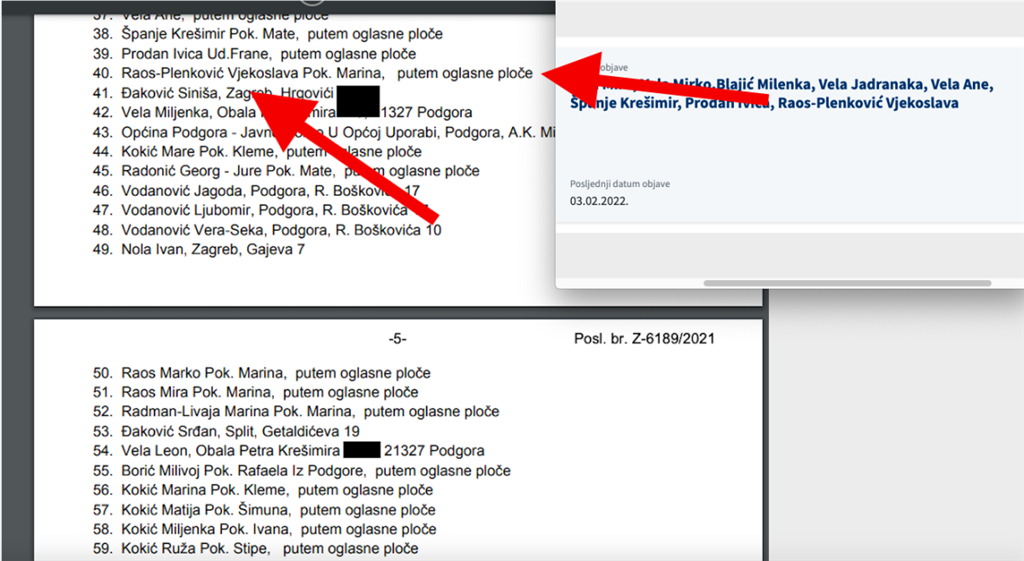 Iako je Općinski sud u Makarskoj imao zagrebačku adresu premijerove mame naveli su kako će ju obavijestiti putem sudske oglasne ploče