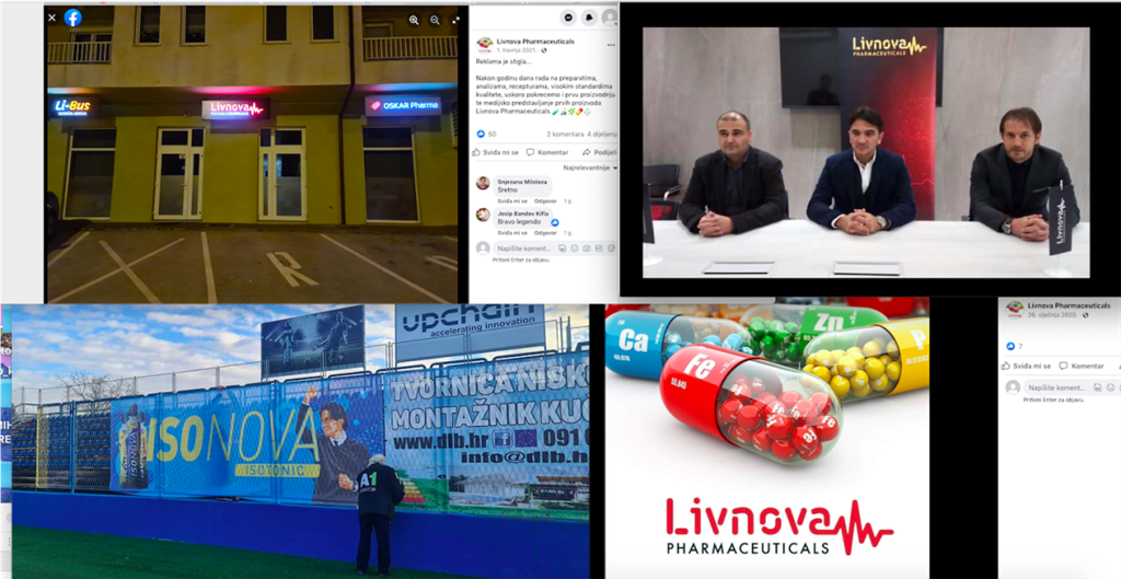 Na Facebooku je vidljivo kako Zlatko Dalić ključna figura LivnovaPharmaceuticals zajedno s Livnjacima: gazdom Livno Busa Mariom Pavlinovićem i bivšim nogometašem Ivanom Jolićem